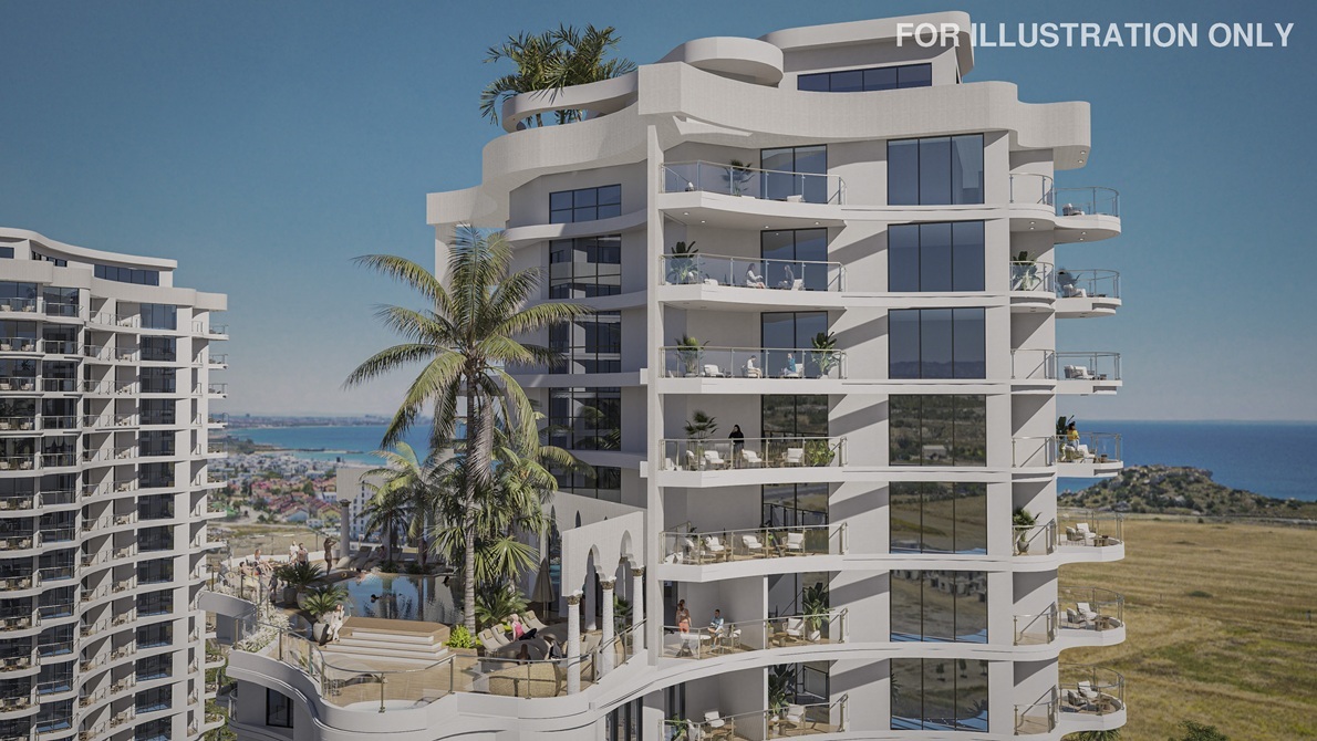 Caesar Palm Jumeirah – budynek i widok na morze, render