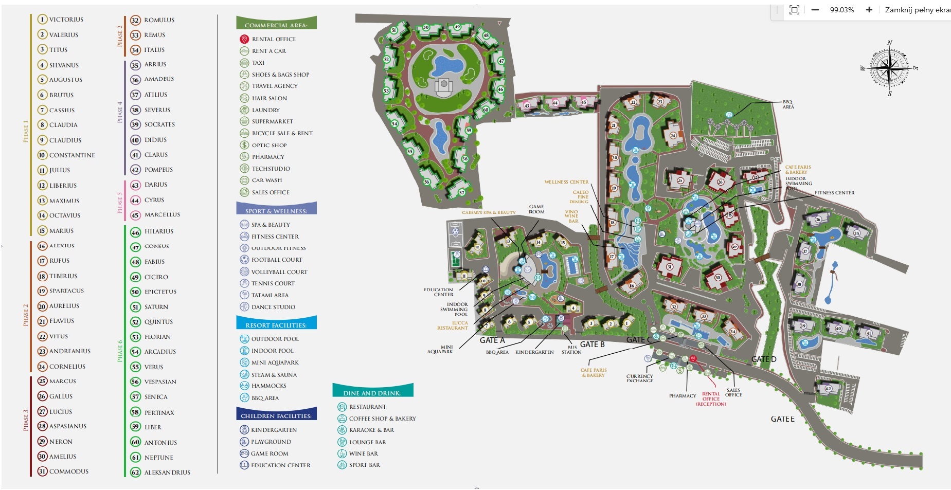 Mapa Caesar Resort & Spa – plan projektu