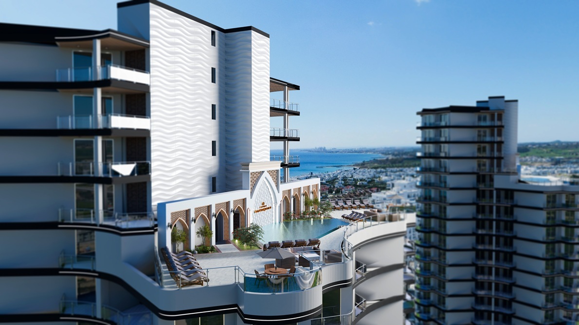 Wizualizacja strefy zewnętrznej Caesar Palm Jumeirah (TRNC)